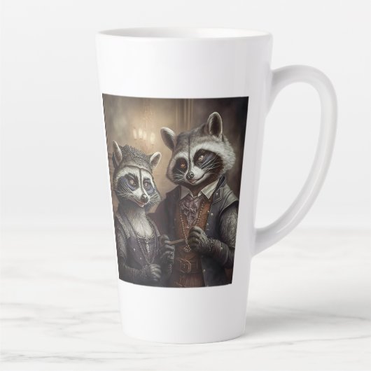 Goth Raccoons Latte Tasse (Rechts)