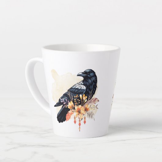 Goth Raven Coffee Mug Dark Aesthetic Milchtasse (Linke Ecke)