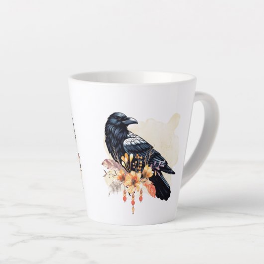 Goth Raven Coffee Mug Dark Aesthetic Milchtasse (Rechte Ecke)