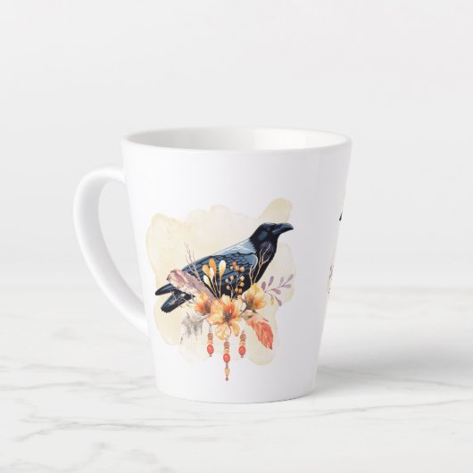 Goth Raven Coffee Mug Dark Aesthetic Milchtasse (Linke Ecke)