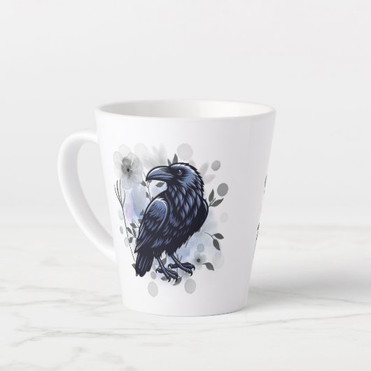 Goth Raven Coffee Mug Dark Aesthetic Milchtasse (Linke Ecke)