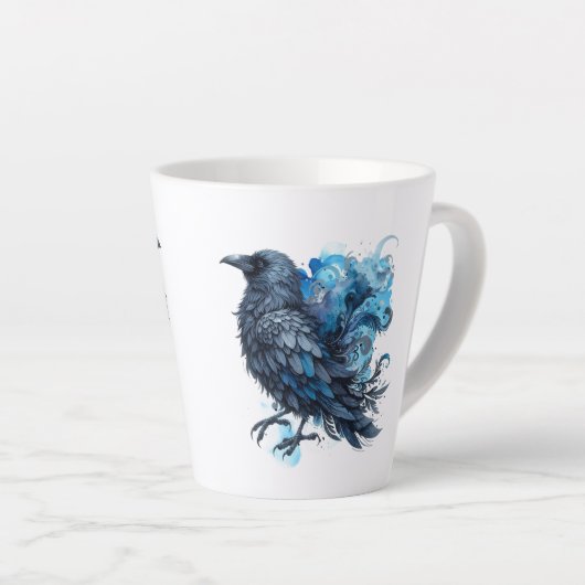 Goth Raven Coffee Mug Dark Aesthetic  Milchtasse (Rechte Ecke)