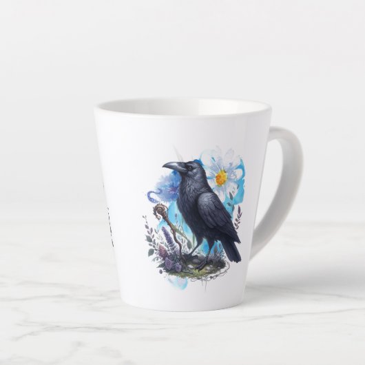 Goth Raven Coffee Mug Dark Aesthetic Milchtasse (Rechte Ecke)