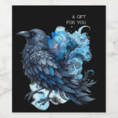 Goth Raven Dark Aesthetic  Weinetikett (Einzelnes Label)