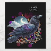 Goth Raven Dark Aesthetic  Weinetikett (Einzelnes Label)