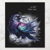 Goth Raven Dark Aesthetic  Weinetikett (Einzelnes Label)