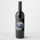 Goth Raven Dark Aesthetic  Weinetikett (Vorderseite)