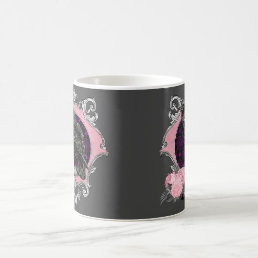 Goth Raven Rose Frame Kaffeetasse (Mittel)