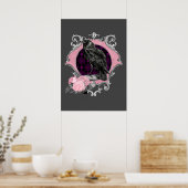 Goth Raven Rose Frame Poster (Küche)