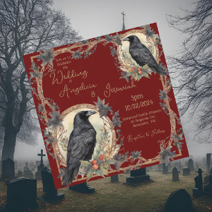 Goth Raven Wicca Hochzeit Einladung