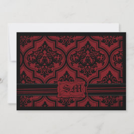 Goth Red Black Damask Wedding Envelope Einladung