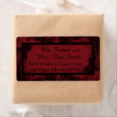 Goth Red Black Lace Grunge Wedding Label (Insitu)