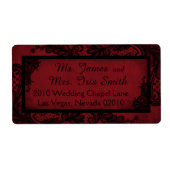 Goth Red Black Lace Grunge Wedding Label (Vorne)