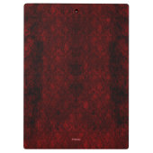 Goth Red Damask Silver Heart Klemmbrett (Rückseite)