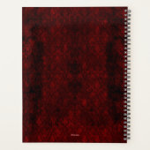 Goth Red Damask Silver Heart Planer (Rückseite)