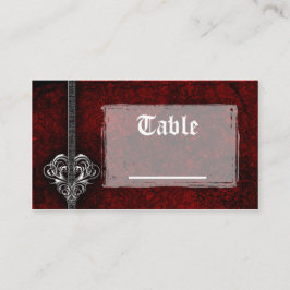 Goth Red Damask Silver Heft Empfang Table Cards Platzkarte
