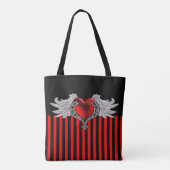 Goth Red Heart mit Angel Wings Tasche (Rückseite)