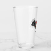 Goth Red Heart with Bat Wings Glass Cup Glas (Rechts)