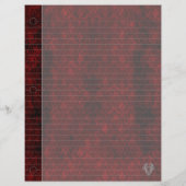 Goth Red Silver Header Damask Notebook Paper (Rückseite)