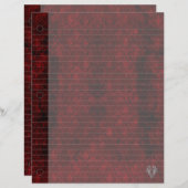 Goth Red Silver Header Damask Notebook Paper (Vorne/Hinten)