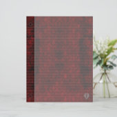 Goth Red Silver Header Damask Notebook Paper (Stehend Vorderseite)