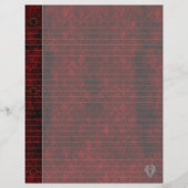 Goth Red Silver Header Damask Notebook Paper (Vorderseite)