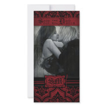 Goth Red und Black Damask Goth Save the Date