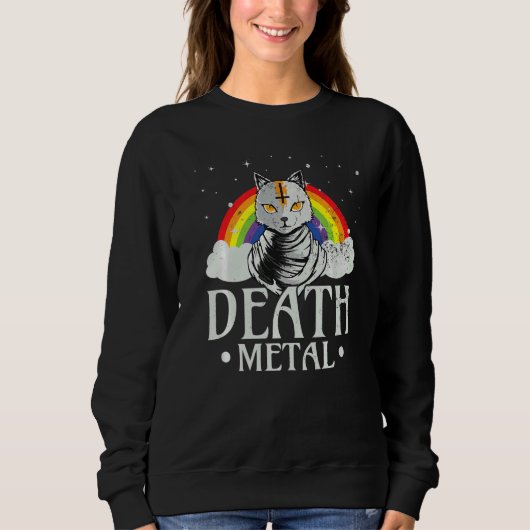 Goth Rock Satan Cat For Concerts Festivals Death M Sweatshirt (Vorderseite)