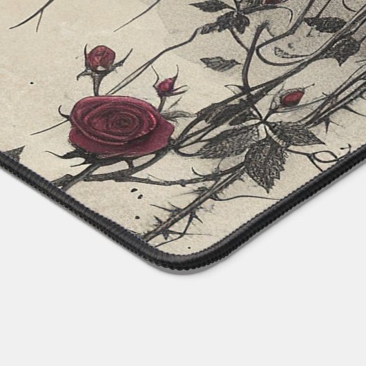 Goth Rose bläst Thorns Vollmond. Personalisiert Schreibtischunterlage (Ecke)