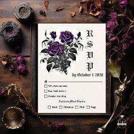 Goth Rose Deep Amethyst Lila RSVP-Karte RSVP Karte