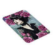 Goth Rose Girl Originale Kunst, Dichtung und Musik Magnet (Rechte Seite)