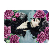 Goth Rose Girl Originale Kunst, Dichtung und Musik Magnet (Horizontal)