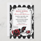 Goth Rose Grunge Diamond Print Brautparty Einladung (Vorderseite)