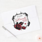 Goth Rose Grunge Diamond Print Danke Label Runder Aufkleber (Umschlag)