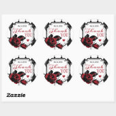 Goth Rose Grunge Diamond Print Danke Label Runder Aufkleber (Blatt)