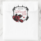 Goth Rose Grunge Diamond Print Danke Label Runder Aufkleber (Tasche)