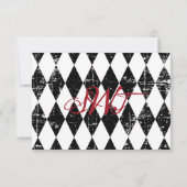 Goth Rose Grunge Diamond Print RSVP Card Karte (Rückseite)