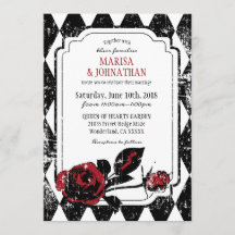 Goth Rose Grunge Diamond Print Wedding