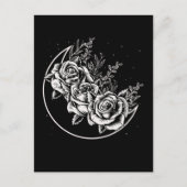 Goth Rose Moon Gothic Wicca Crescent Blume Postkarte (Vorderseite)