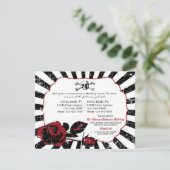 Goth Rose Skull Grunge Pirate Wedding Details Card Begleitkarte (Stehend Vorderseite)