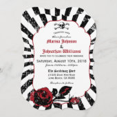 Goth Rose Skull Grunge Pirate Wedding Einladung (Vorne/Hinten)