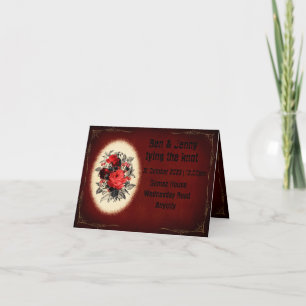 Goth Rose und Rahmen - Hochzeitseinladung Einladung