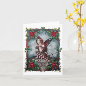 Goth rote Rose Fee Grußkarte Karte (Gelbe Blume)