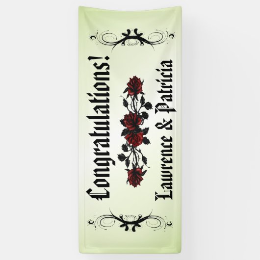 Goth Rote Rose Green Banner (Vertikal)
