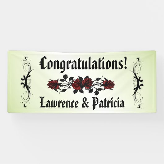 Goth Rote Rose Green Banner (Horizontal)