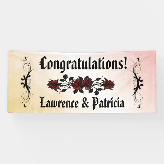 Goth Rote Rose Peach Banner (Horizontal)