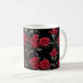 Goth Rote Rosen auf Black #2 Tasse (VorderseiteRechts)