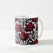 Goth Rote Rosen on White Background #1 Kaffeetasse (VorderseiteRechts)