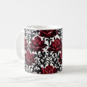 Goth Rote Rosen on White Background #1 Kaffeetasse (Vorderseite Links)