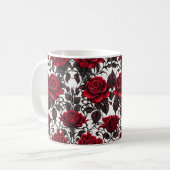 Goth Rote Rosen on White Background #2 Kaffeetasse (Vorderseite Links)